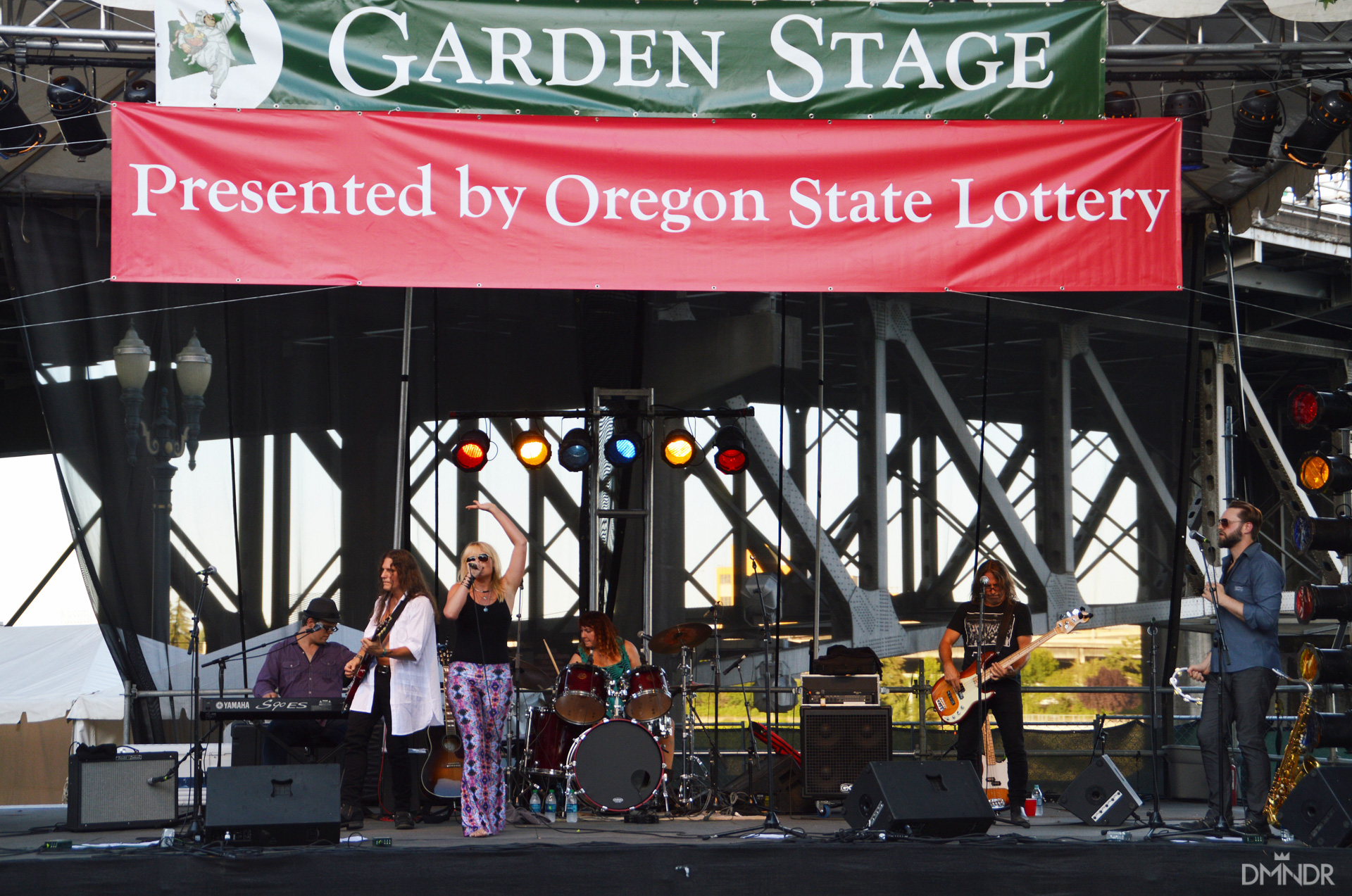 Michelle DeCourcy and the Rocktarts erforming at the Bite of Oregon on the Garden Stage