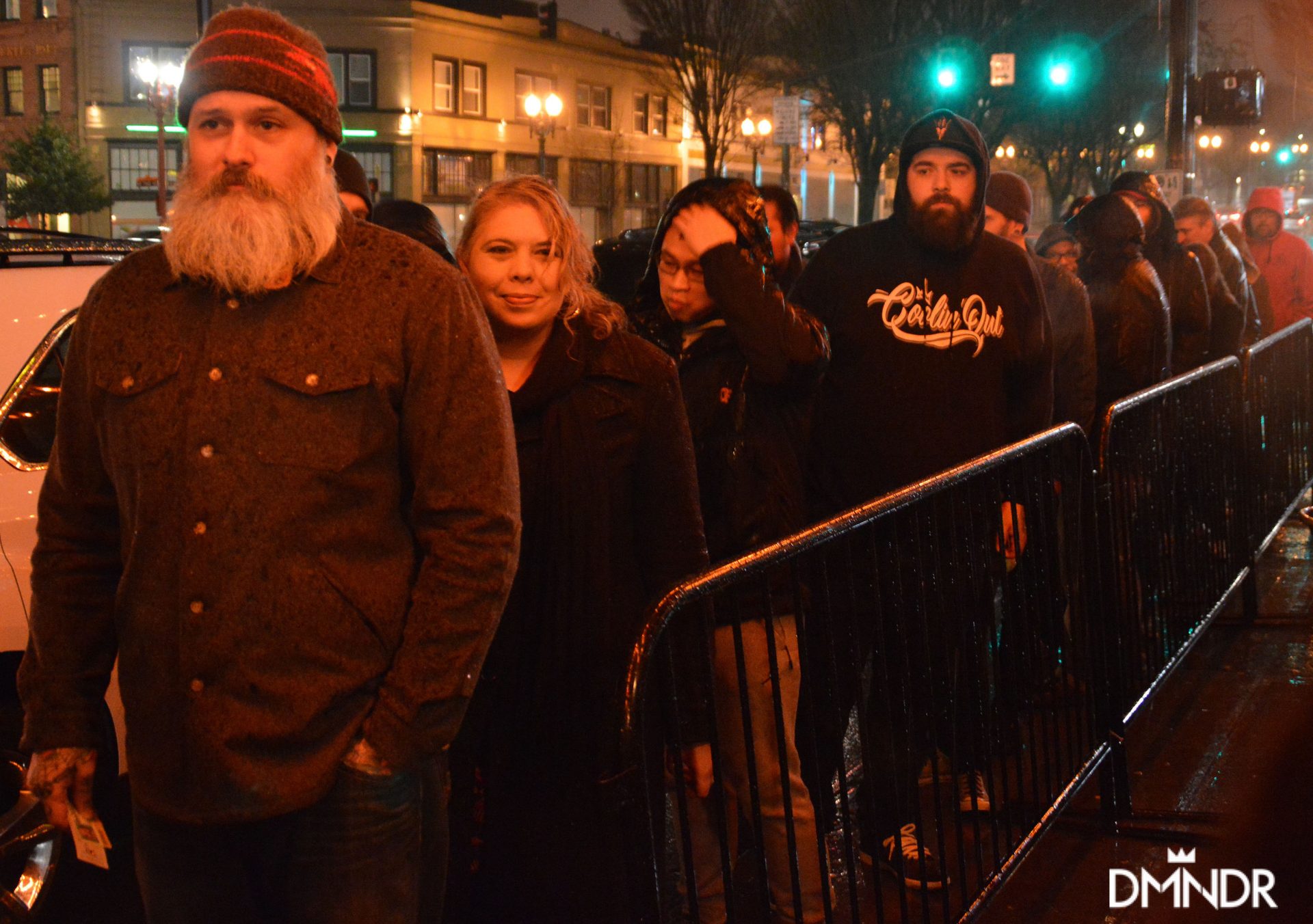 Standing in line in the Portland rain!-3